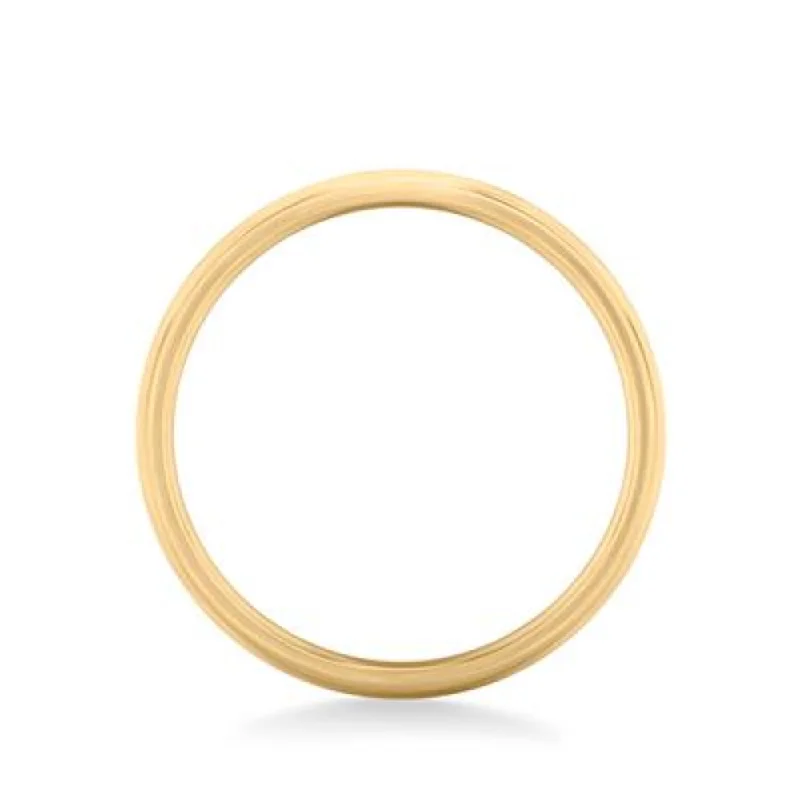 14k Gold European Fit Brushed Wedding Band 6mm