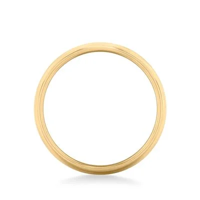 14k Gold European Fit Brushed Wedding Band 8mm