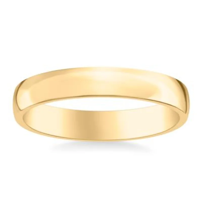 14k Gold European Fit Polished Wedding Band 4mm