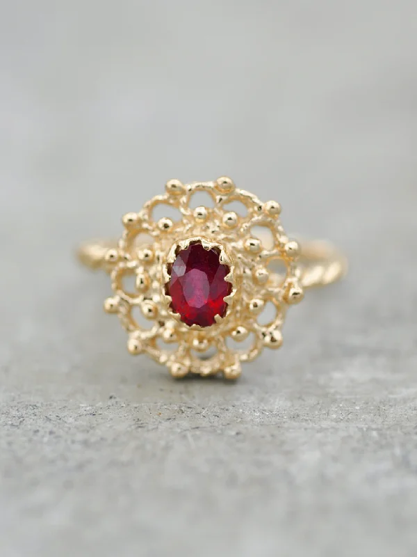 14K Ruby Lace Ring