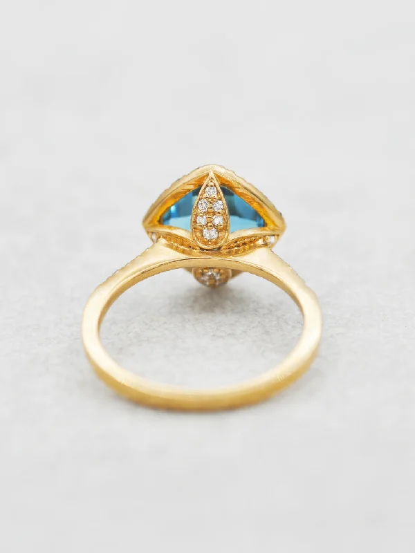 14K Swiss Blue Topaz Sophia Ring