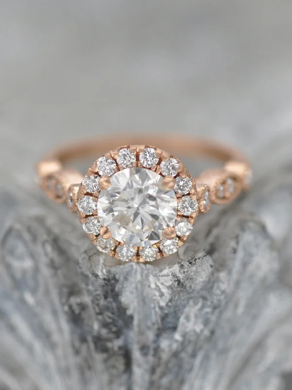 14K Tori Diamond Halo Ring