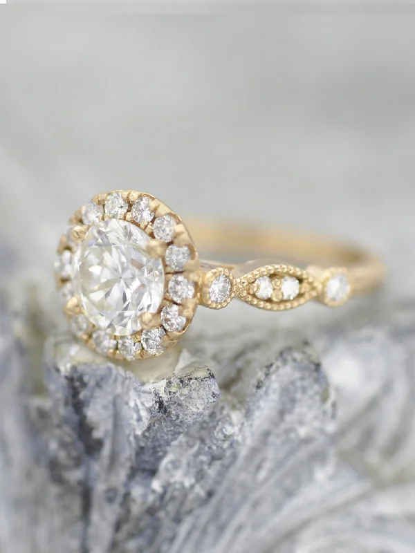 14K Tori Diamond Halo Ring