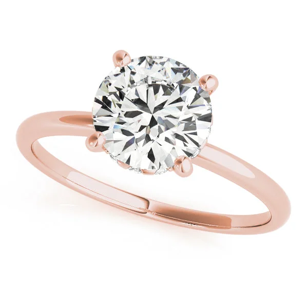 18 ct Rose Gold Ring Design / Natural Diamond Side Stones