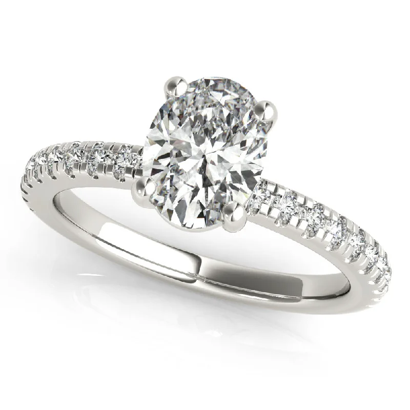 Alyssa Oval Diamond Engagement Ring Setting (without Hidden Halo)