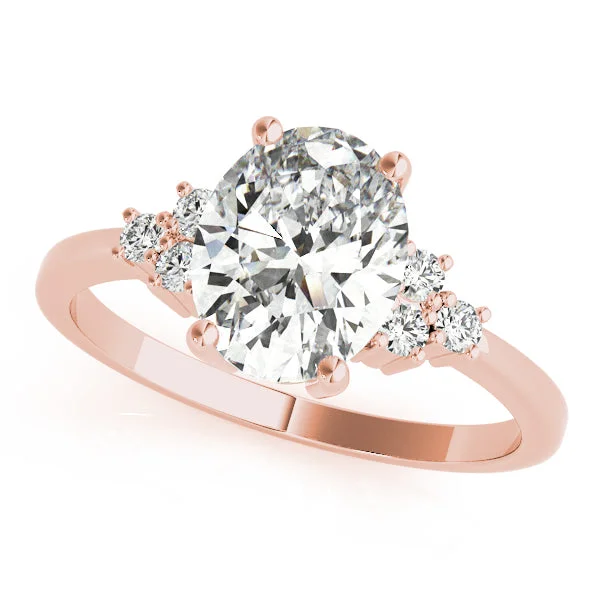 18 ct Rose Gold Setting / Natural Diamond Side Stones