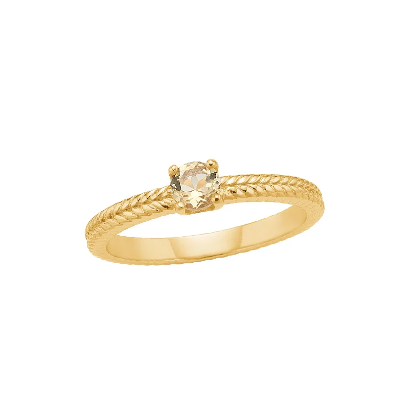 Olalla 18K Gold Plated Ring w. Quartz