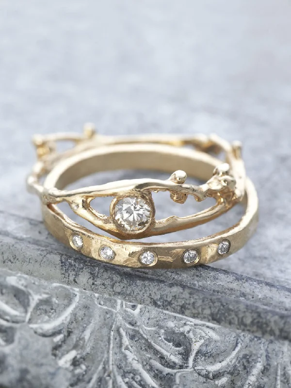 14K Fairy Diamond Branch Ring