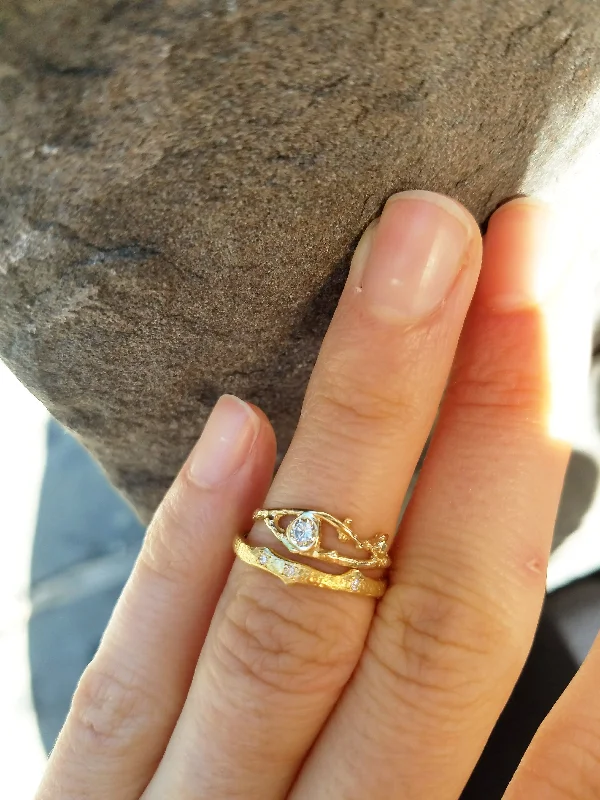 14K Fairy Diamond Branch Ring