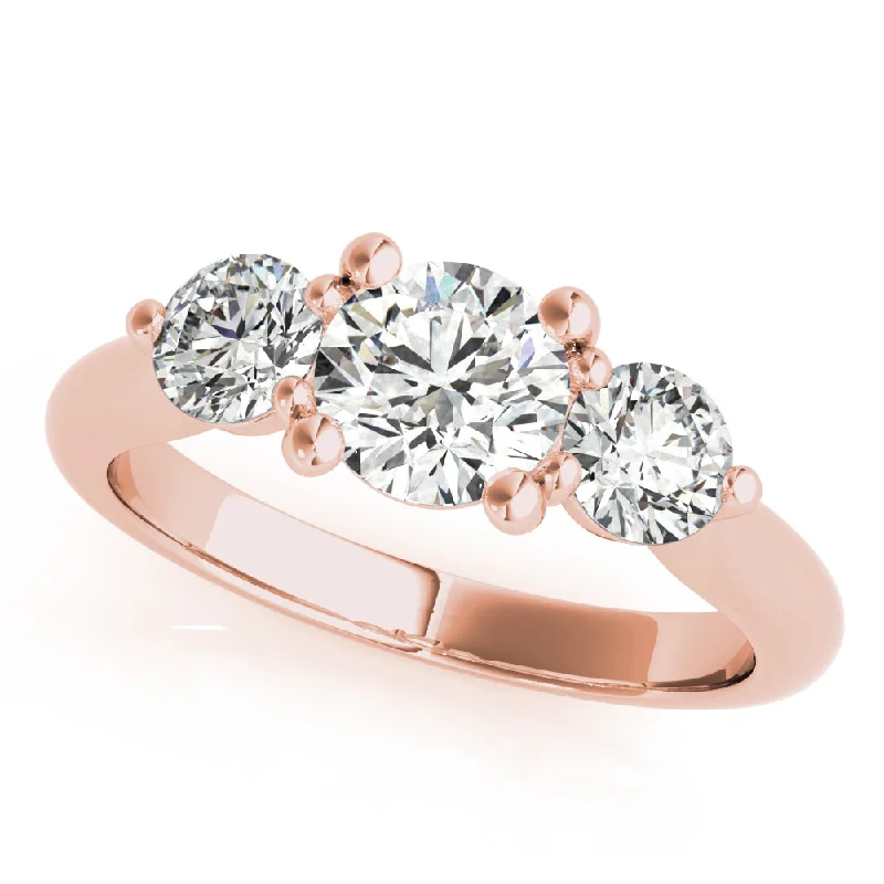 18 ct Rose Gold Ring Design / Natural Diamond Side Stones