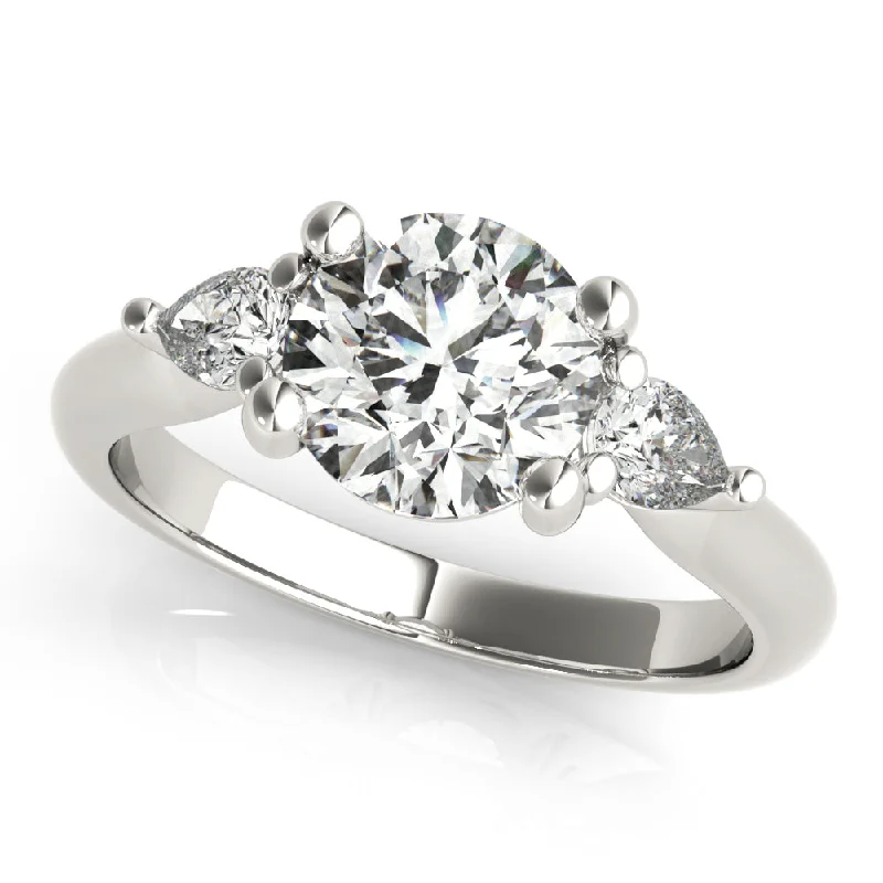 Charlotte Round Diamond and Petite Pear Engagement Ring Setting