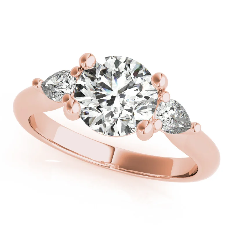 18 ct Rose Gold Ring Design / Natural Diamond Side Stones