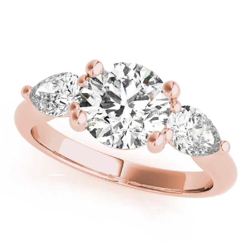 18 ct Rose Gold Ring Design / Natural Diamond Side Stones