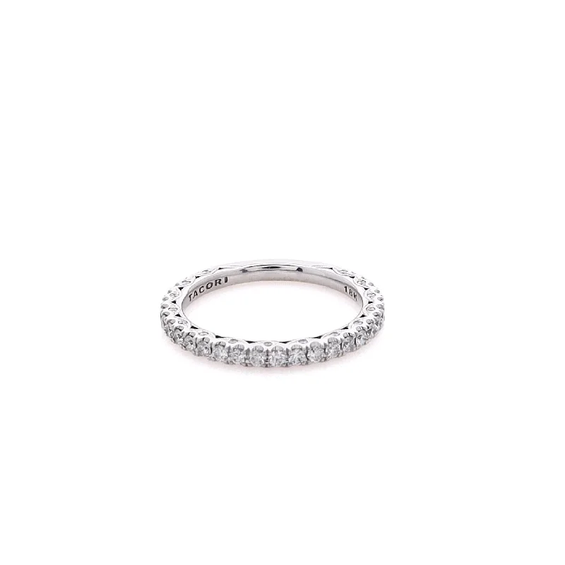 Estate Tacori 18 Karat White Gold Diamond Wedding Band