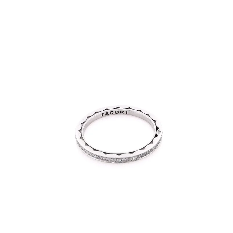 Estate Tacori 18 Karat White Gold Eternity Diamond Wedding Band