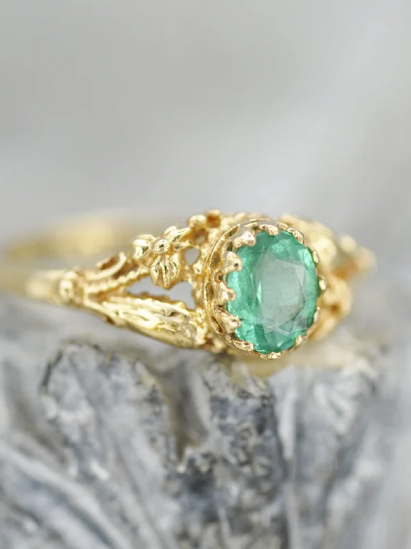 14K Earthly Emerald Garden Ring