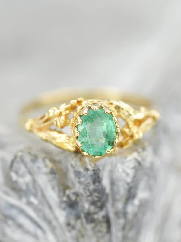 14K Earthly Emerald Garden Ring