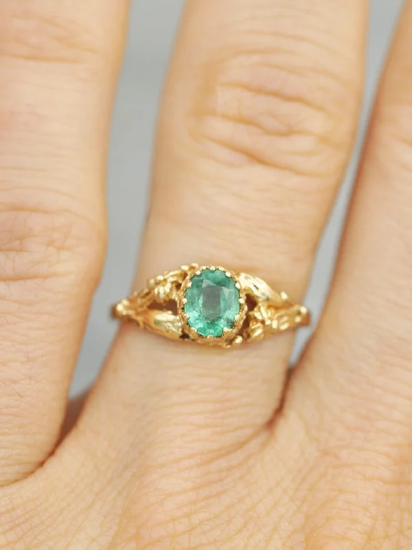 14K Earthly Emerald Garden Ring