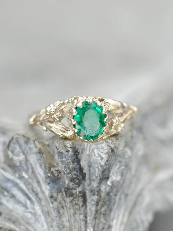 14K Earthly Emerald Garden Ring