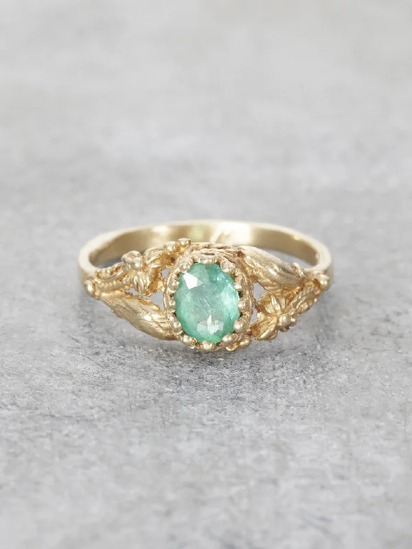 14K Earthly Emerald Garden Ring