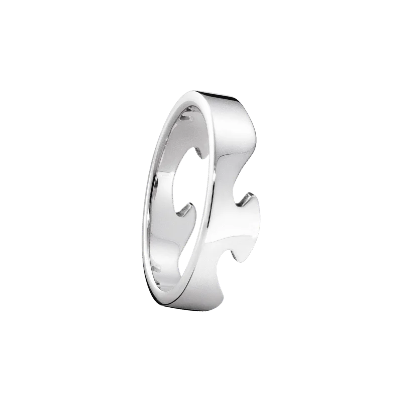 Fusion End 18K White Gold Ring