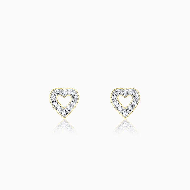 Gold Aspiring Heart Diamond Earrings