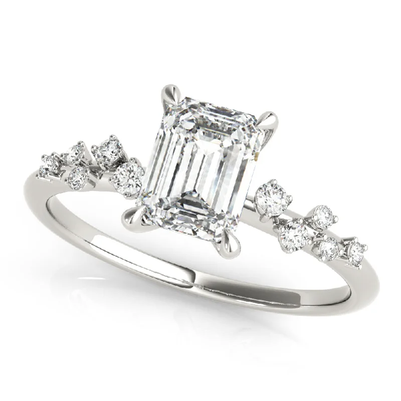 Ivy Emerald Cut Diamond Engagement Ring Setting