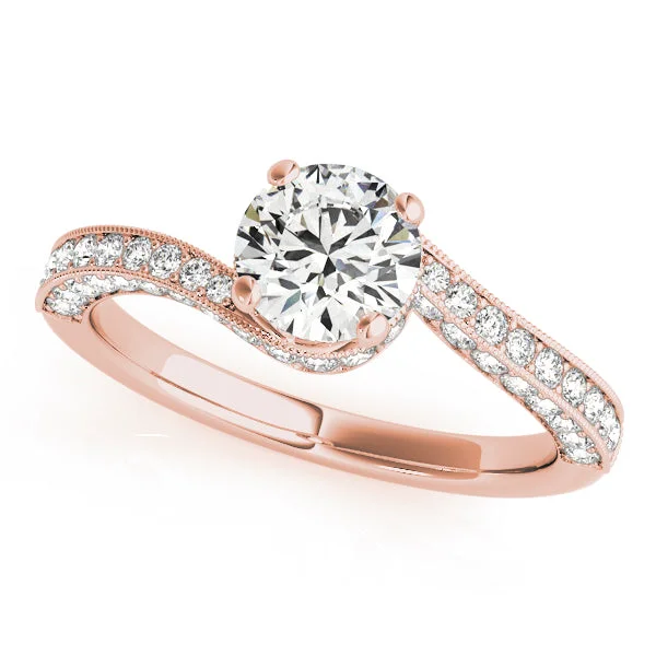 18 ct Rose Gold Setting / Natural Diamond Side Stones