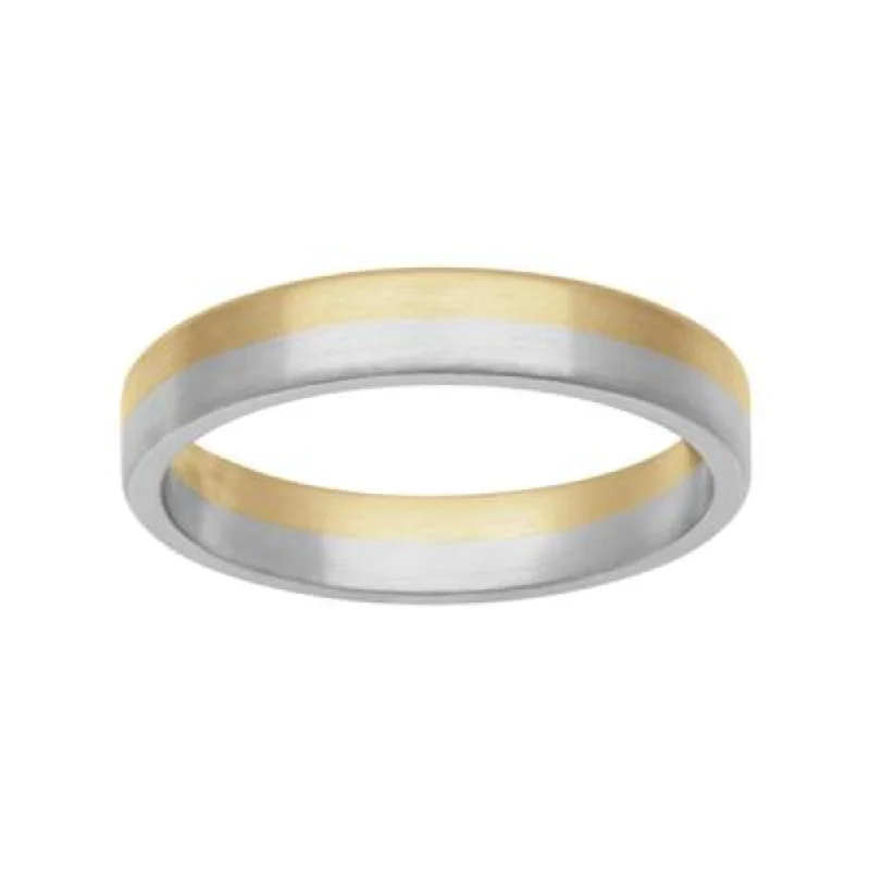 Men's 4mm 18k & Platinum Two Layer Fusion Wedding Band