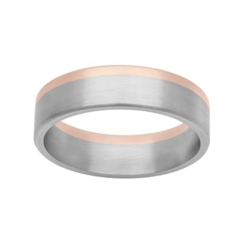 Men's 6mm 18k & Platinum Asymmetrical Fusion Band