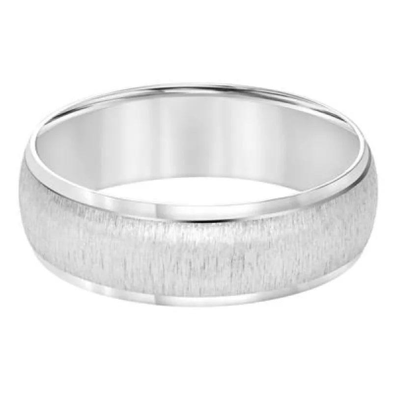 Men's 7mm Low Dome Satin Finish Wedding Band