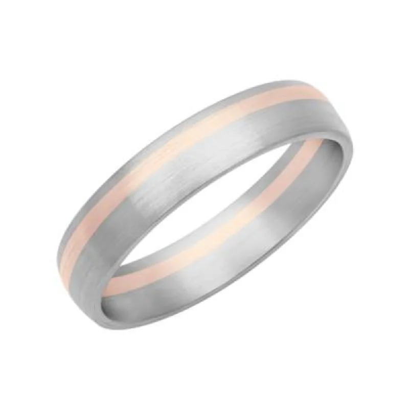 Men's Platinum & 18k Rose Gold Two-Tone Fusion Band