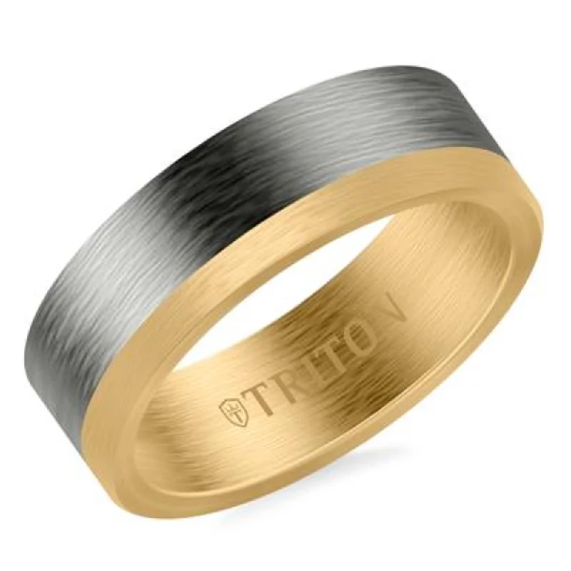 Men's Tantalum & 14k Gold Wedding Band