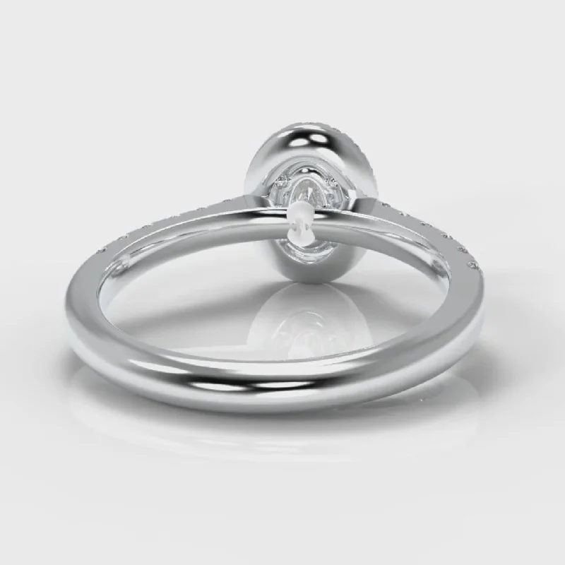 Micropavé Oval Diamond Halo Engagement Ring