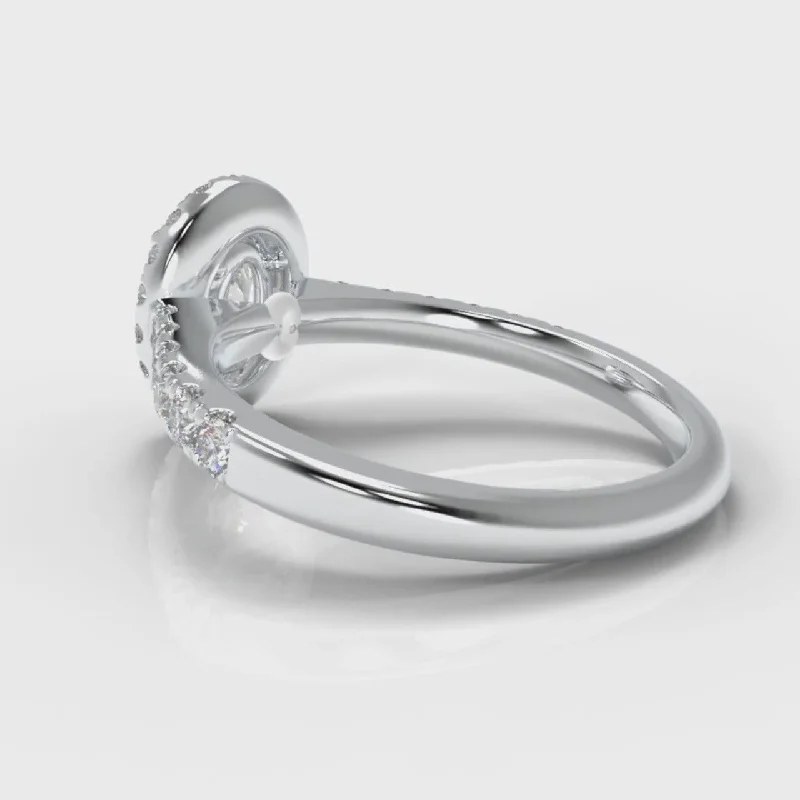 Micropavé Oval Diamond Halo Engagement Ring