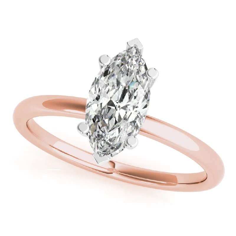 18 ct Rose Gold Setting with Platinum Claws / Natural Diamond Side Stones