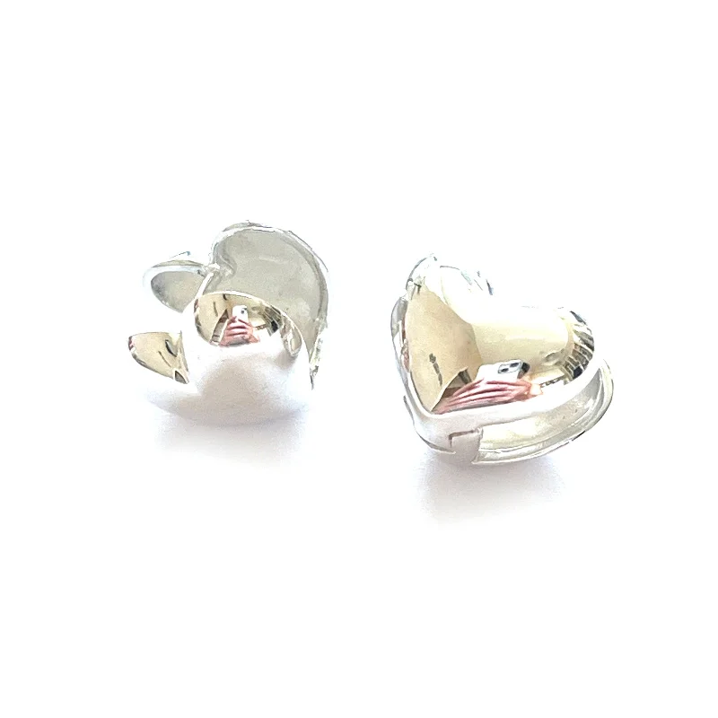 Plain heart silver earring