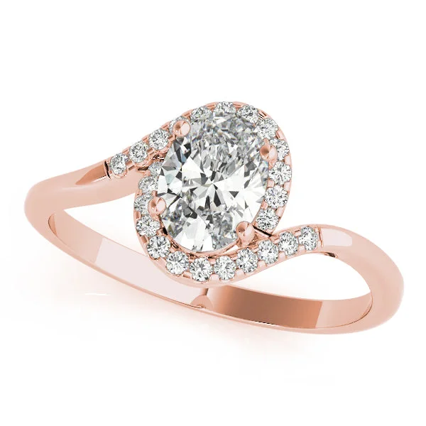 18 ct Rose Gold Setting / Natural Diamond Halo & Side Stones