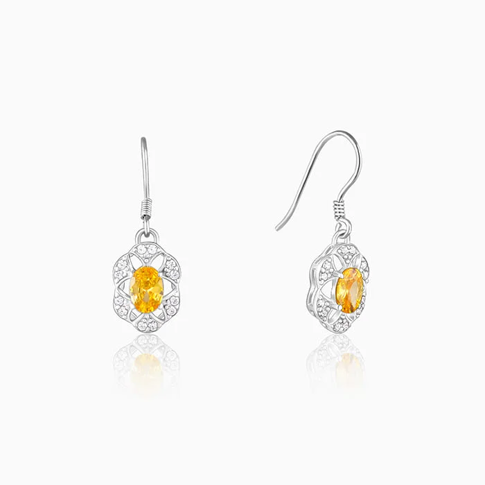 Silver Chromatic Citrine Earrings