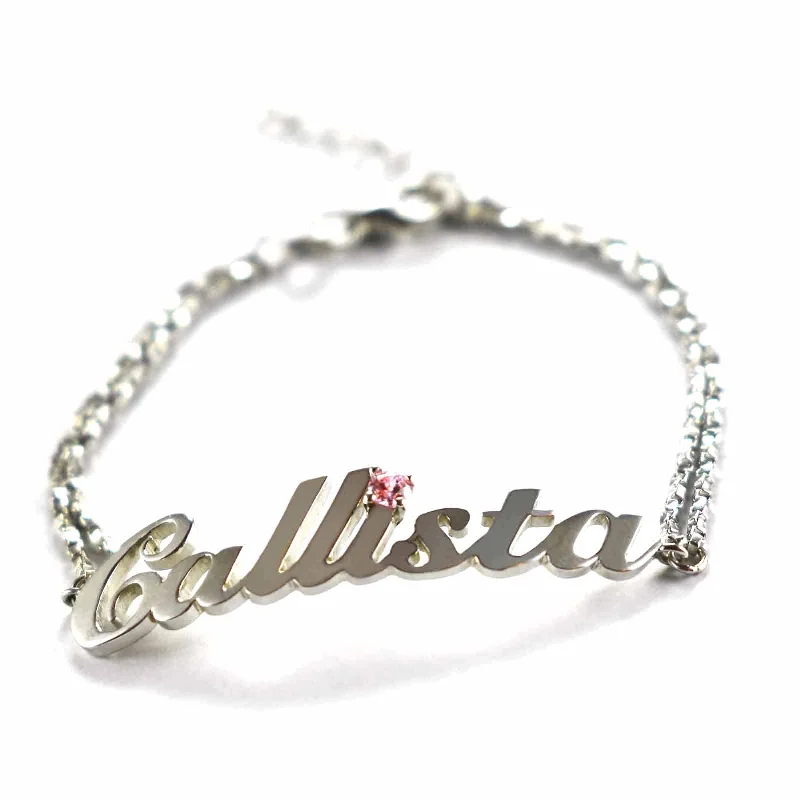 Silver name bracelet