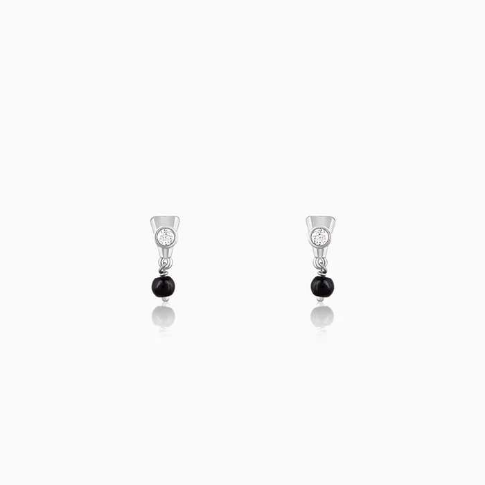 Silver Zirconia Noir Earrings