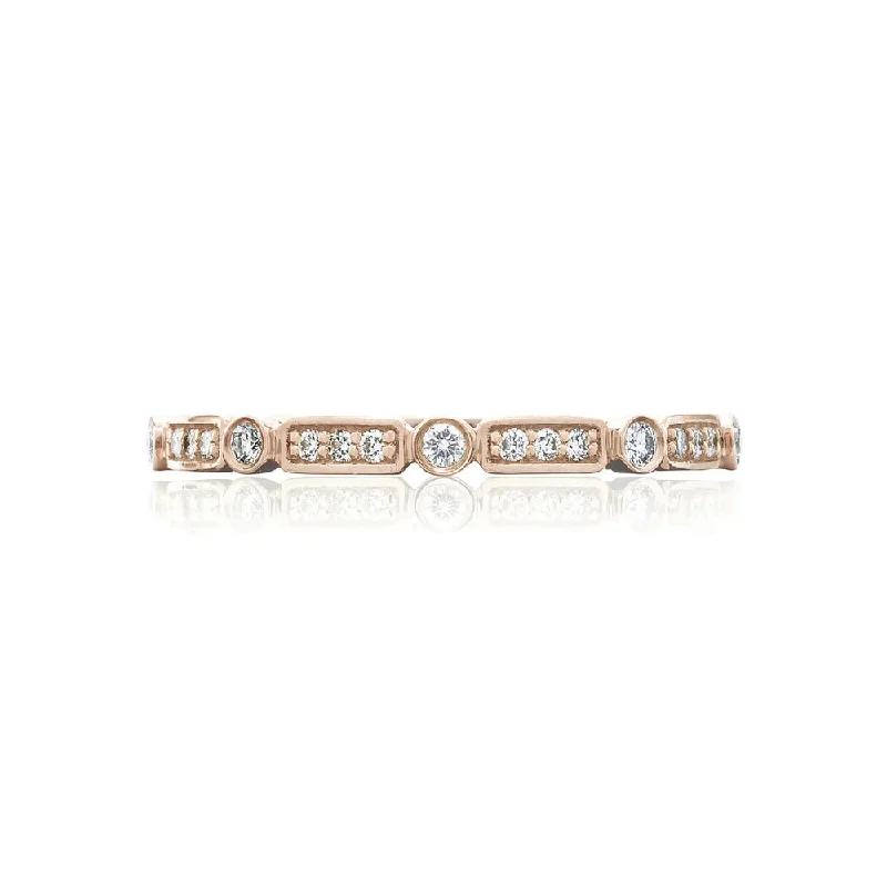 Tacori Sculpted Crescent 18k Bezel Droplet and Basket Alternating Wedding Band