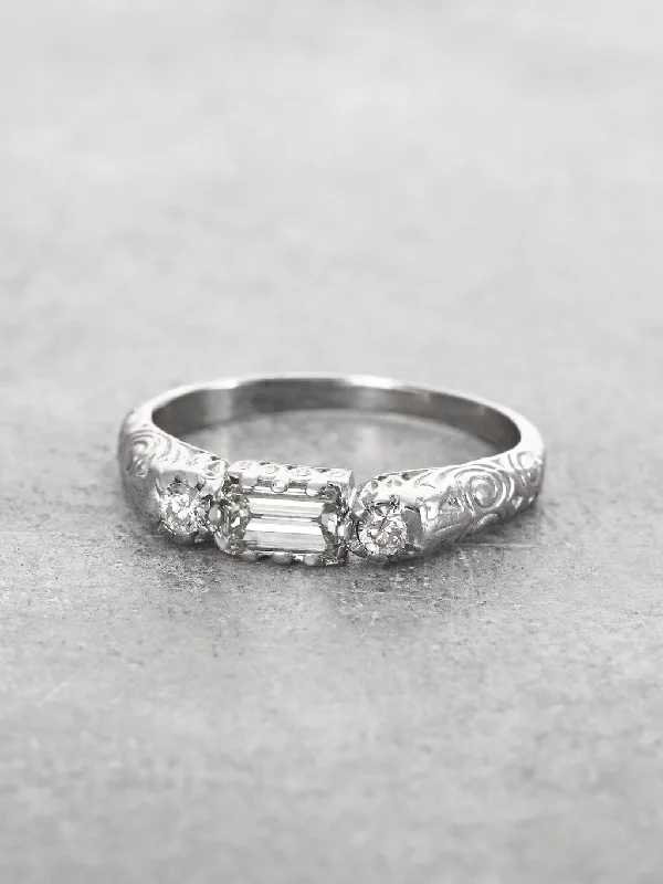 14K Empress Diamond Baguette Ring