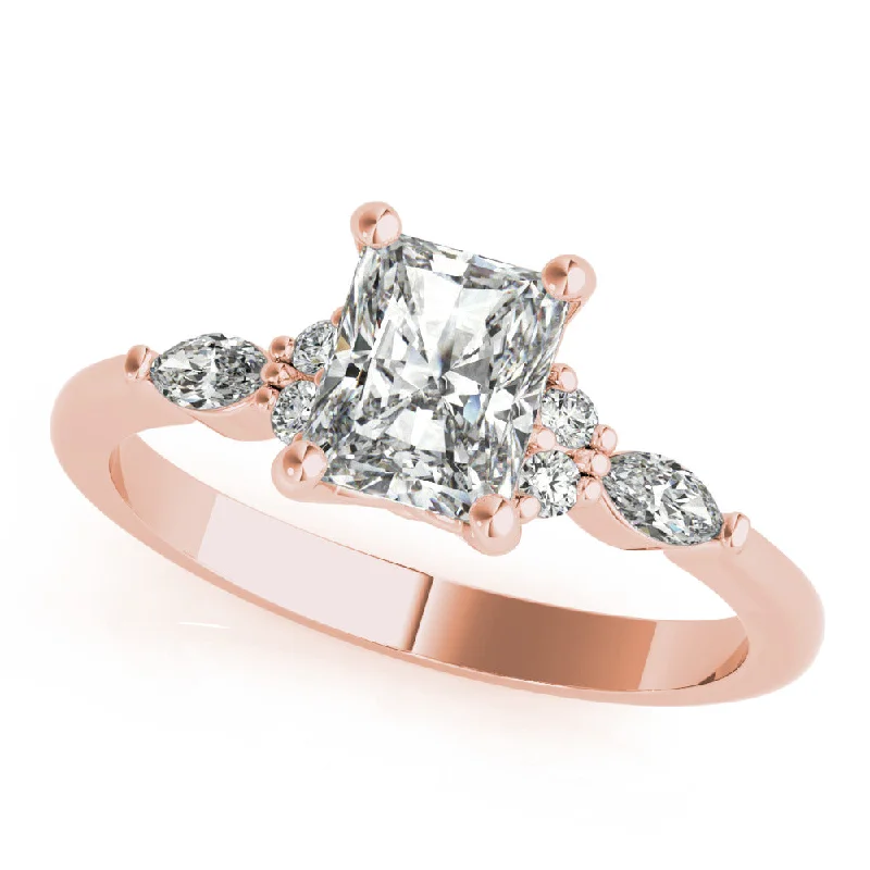 18 ct Rose Gold Setting / Natural Diamond Side Stones