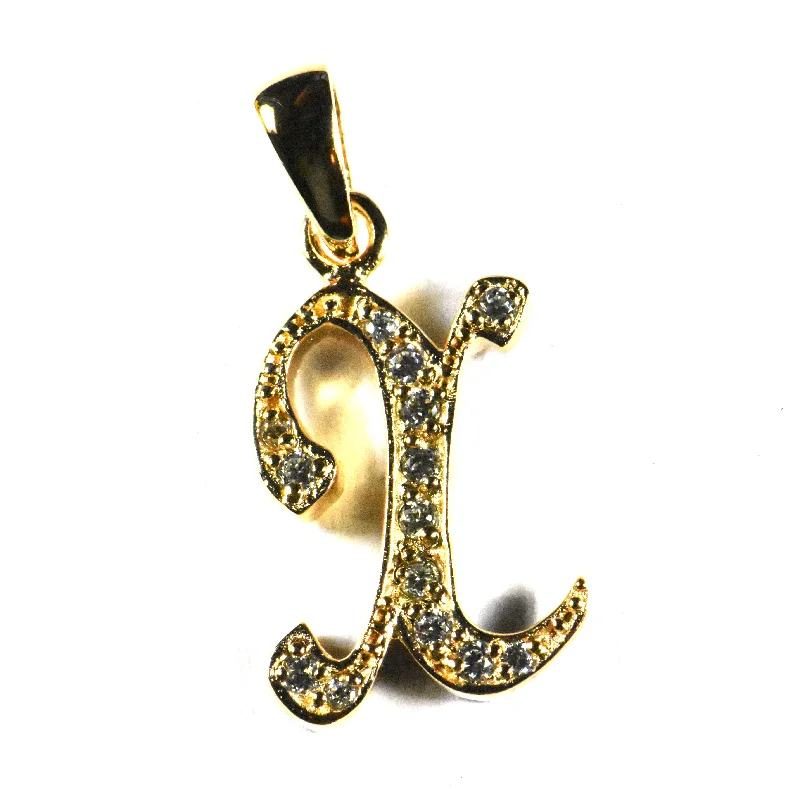 X silver pendant with 18K gold plating