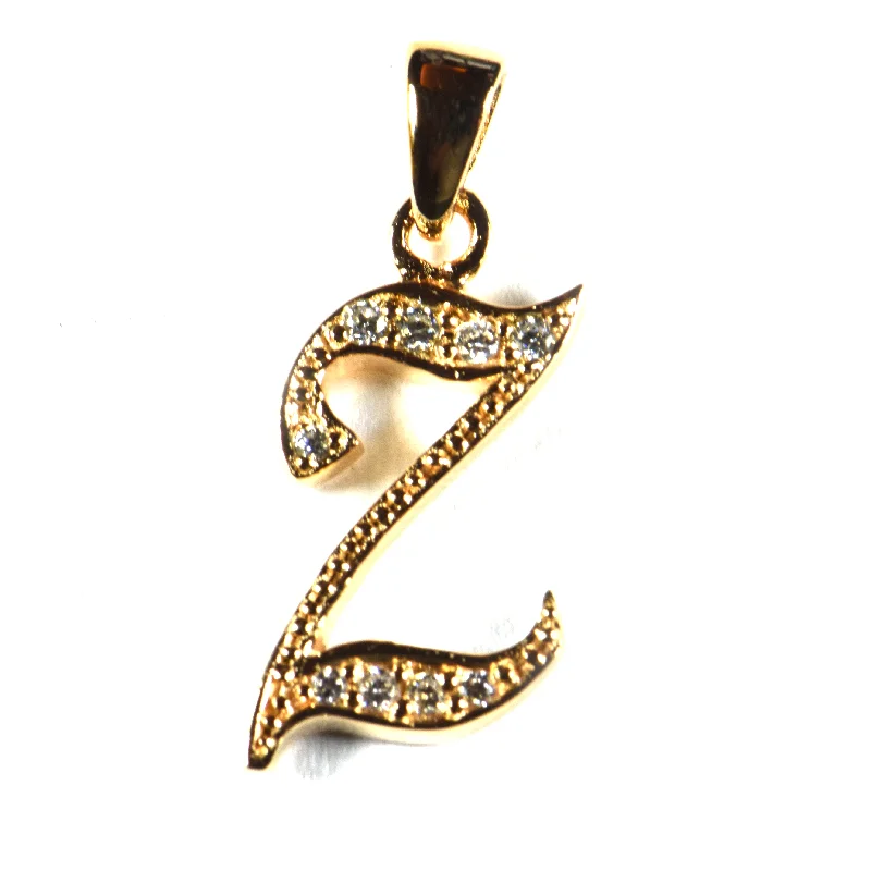 Z silver pendant with 18K gold plating