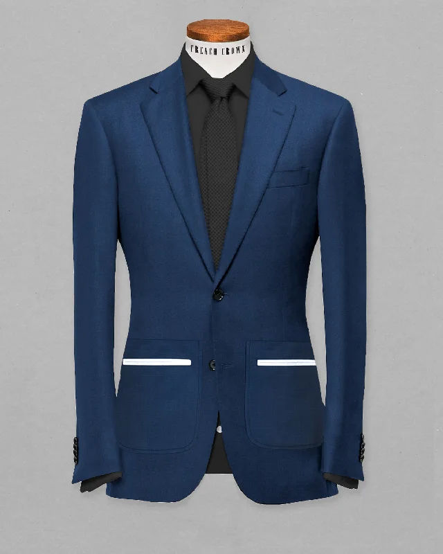 Blue Patch Subtle Sheen Pockets Performance Blazer