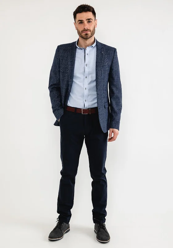 White Label Check Blazer, Navy