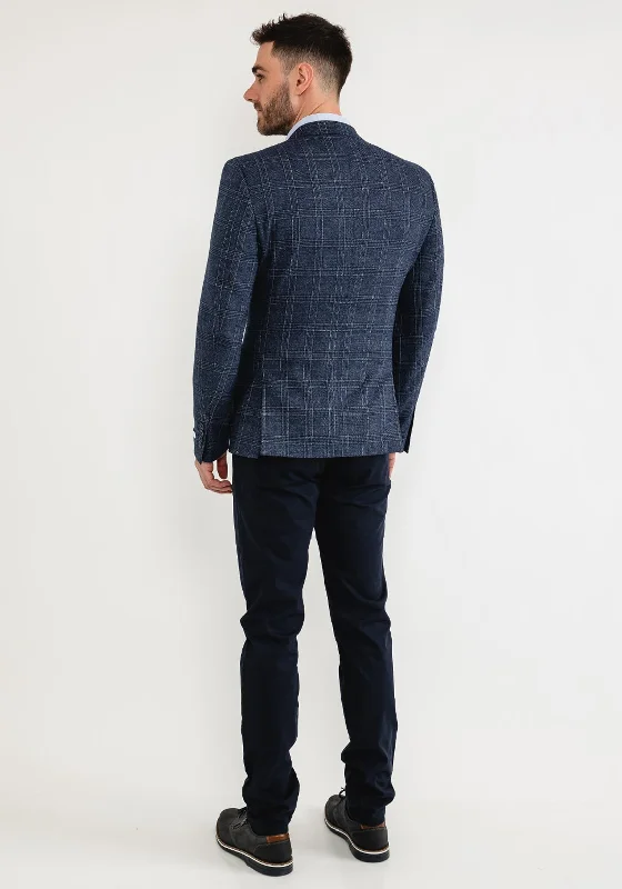 White Label Check Blazer, Navy