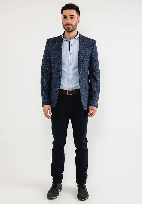 White Label Check Blazer, Navy